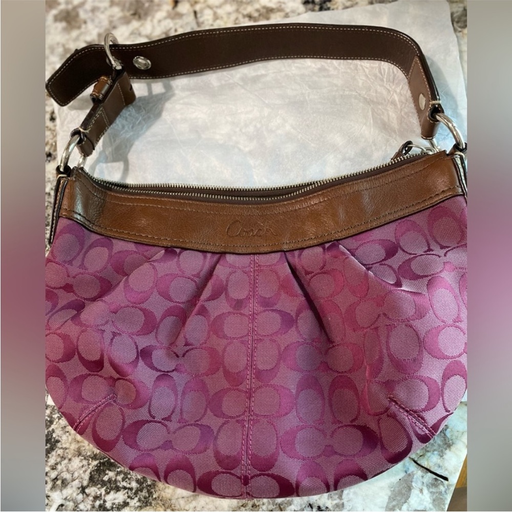 EUC Purple/Burgundy Y2K Monogram Shoulder Bag